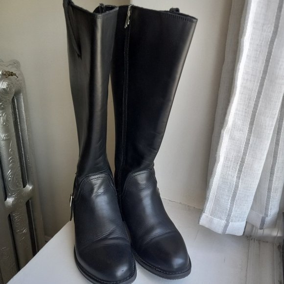 Pajar Black Leather Riding Boots Size EU 39 / US 8 - 8.5 Wide Width - Picture 2 of 16